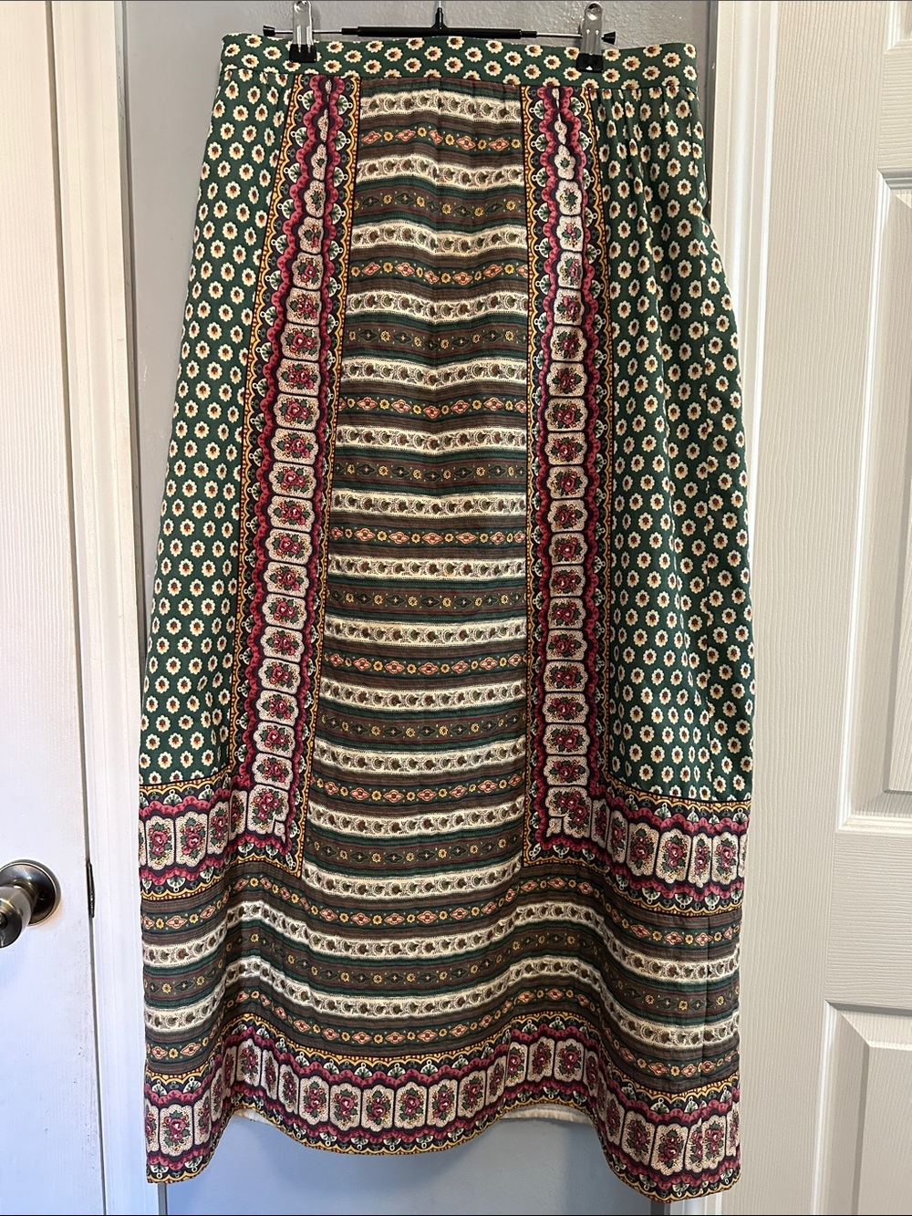 Vintage 70s Saks Fifth Avenue Potpourri Exclusive Made in France Boho Maxi Skirt
